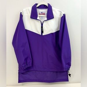 Game Sportswear Jacket Youth Large Purple White Nylon Windbreaker Vented